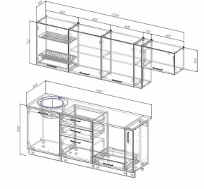 Кухонный гарнитур Лофт 2550 в Среднеуральске - sredneuralsk.mebel-e96.ru