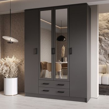 Шкаф Квадро 1600 мм Графит (Эра) в Среднеуральске - sredneuralsk.mebel-e96.ru