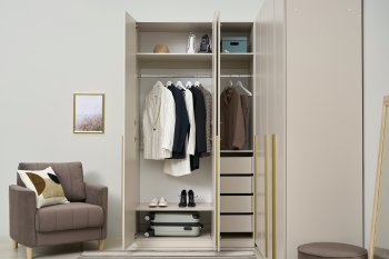 Гардеробная/шкаф 2200*1706 мм Ларго №3 Кашемир (Миф) в Среднеуральске - sredneuralsk.mebel-e96.ru