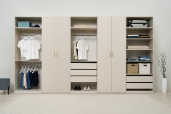 Гардеробная/шкаф 4000 мм Ларго №4 Кашемир (Миф) в Среднеуральске - sredneuralsk.mebel-e96.ru