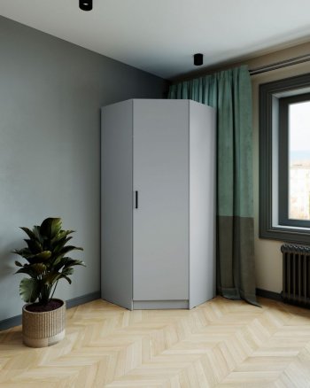 Шкаф угловой Ларс (угол скос), ЛДСП Серый камень (Микон) в Среднеуральске - sredneuralsk.mebel-e96.ru