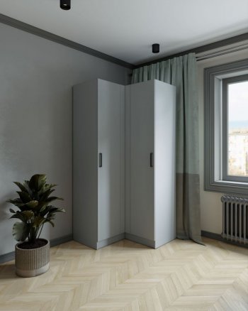 Шкаф угловой Ларс (угол прямой), Серый камень (Микон) в Среднеуральске - sredneuralsk.mebel-e96.ru