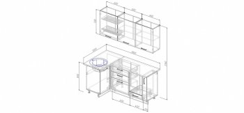 Угловой кухонный гарнитур Латте 1800х1000 мм в Среднеуральске - sredneuralsk.mebel-e96.ru