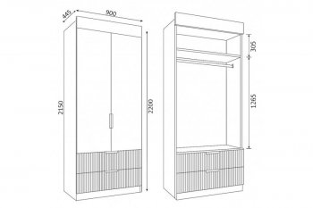 Шкаф Лавис ШД 900.1, белый софт (ДСВ) в Среднеуральске - sredneuralsk.mebel-e96.ru