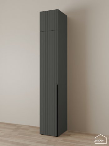 Шкаф с антресолью 400 мм Linnea MHR-1A-1 2450х400х510 (Графит-М 11.1.25) в Среднеуральске - sredneuralsk.mebel-e96.ru