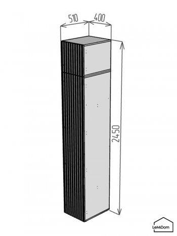 Шкаф с антресолью 400 мм Linnea MHR-1A-2 2450х400х510 (ДВ-М 11.1.25) в Среднеуральске - sredneuralsk.mebel-e96.ru