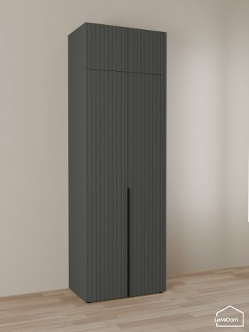 Шкаф с антресолью 800 мм Linnea MHR-2A-2 2450х800х510 (Графит-М 11.1.25) в Среднеуральске - sredneuralsk.mebel-e96.ru