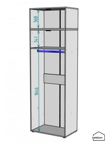 Шкаф с антресолью 800 мм Linnea MHR-2A-1 2450х800х510 (ДВ-М 11.1.25) в Среднеуральске - sredneuralsk.mebel-e96.ru