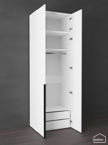 Шкаф с антресолью 800 мм Linnea MHR-2A-3 2450х800х510 (Белый-М 11.1.1) в Среднеуральске - sredneuralsk.mebel-e96.ru