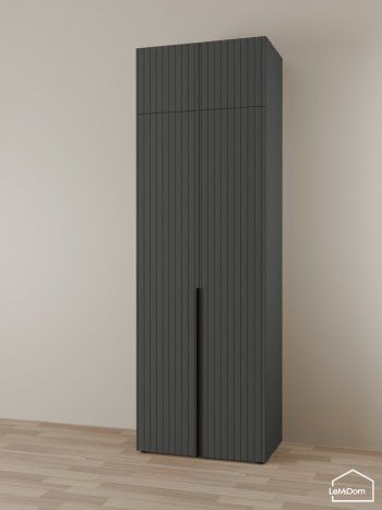 Шкаф с антресолью 800 мм Linnea MHR-2A-3 2450х800х510 (Графит-М 11.1.25) в Среднеуральске - sredneuralsk.mebel-e96.ru