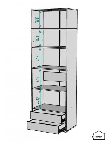 Шкаф с антресолью 800 мм Linnea MHR-2A-4 2450х800х510 (Белый-М 11.1.2) в Среднеуральске - sredneuralsk.mebel-e96.ru