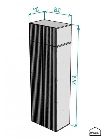 Шкаф с антресолью 800 мм Linnea MHR-2A-4 2450х800х510 (Белый-М 11.1.2) в Среднеуральске - sredneuralsk.mebel-e96.ru