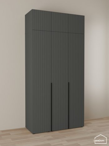 Шкаф с антресолью 1200 мм Linnea MHR-3A-1 2450х1200х510 (Графит-М 11.1.25) в Среднеуральске - sredneuralsk.mebel-e96.ru