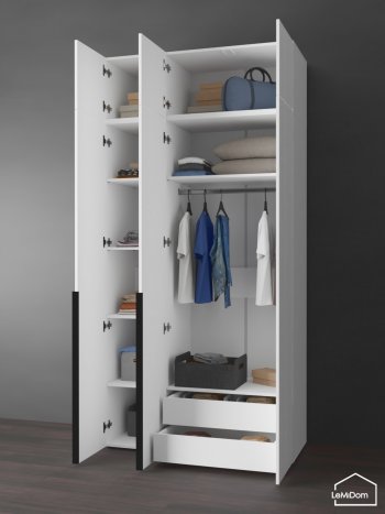Шкаф с антресолью 1200 мм Linnea MHR-3A-2 2450х1200х510 (Белый-М 11.1.2) в Среднеуральске - sredneuralsk.mebel-e96.ru