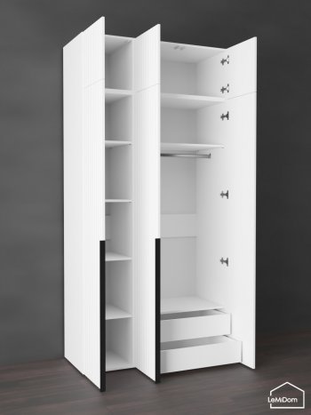 Шкаф с антресолью 1200 мм Linnea MHR-3A-2 2450х1200х510 (Белый-М 11.1.2) в Среднеуральске - sredneuralsk.mebel-e96.ru