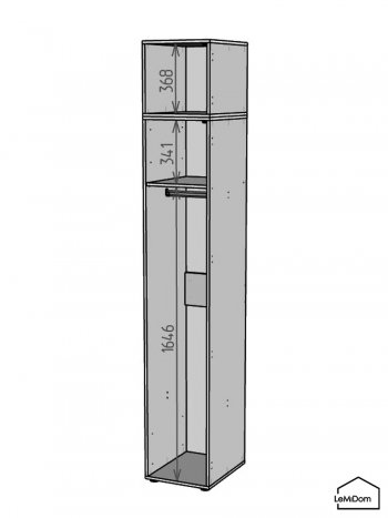 Шкаф с антресолью 400 мм Linnea MHR-1A-1 2450х400х510 (Белый-М 11.1.2) в Среднеуральске - sredneuralsk.mebel-e96.ru