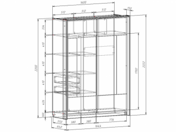 Шкаф-купе 1600 мм Либерти (Росток) в Среднеуральске - sredneuralsk.mebel-e96.ru