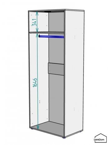 Шкаф Linnea MHR-2 2050х800х510 (Графит-М 11.1.25) в Среднеуральске - sredneuralsk.mebel-e96.ru