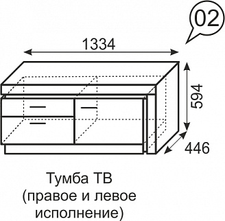 Тумба ТВ Люмен №2 (ИжМ) в Среднеуральске - sredneuralsk.mebel-e96.ru