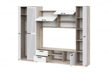 Стенка Марта-12 дуб крафт серый/белый (ИЦ) в Среднеуральске - sredneuralsk.mebel-e96.ru