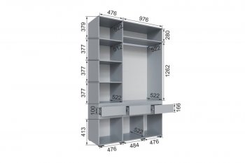 Шкаф 1500 мм Мерида серый камень/графит (Микон) в Среднеуральске - sredneuralsk.mebel-e96.ru
