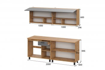Кухонный гарнитур Монако 2000 мм графит (СВ) в Среднеуральске - sredneuralsk.mebel-e96.ru