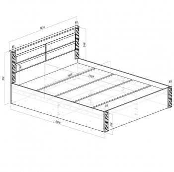 Кровать двуспальная Монако КР-16 кашемир (БТС) в Среднеуральске - sredneuralsk.mebel-e96.ru
