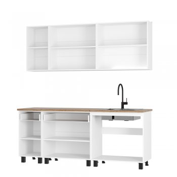 Кухонный гарнитур Монтана 2000 мм белый/графит (БТС) в Среднеуральске - sredneuralsk.mebel-e96.ru