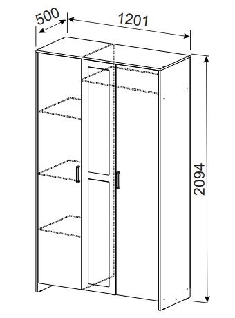 Шкаф распашной 1200 мм Дольче (СВ) в Среднеуральске - sredneuralsk.mebel-e96.ru