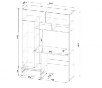 Стол компьютерный Некст-1 + Шкаф (СВ) в Среднеуральске - sredneuralsk.mebel-e96.ru