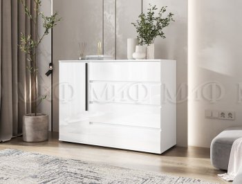 Комод 1 дверь 4 ящика (1200) Норд,  белый (Миф) в Среднеуральске - sredneuralsk.mebel-e96.ru