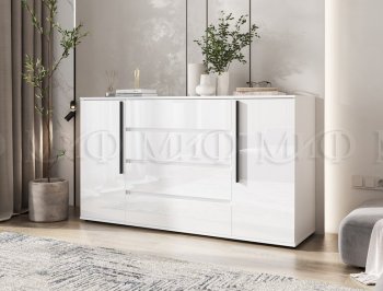 Комод 2 двери 4 ящика (1600) Норд, белый (Миф) в Среднеуральске - sredneuralsk.mebel-e96.ru