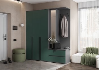 Прихожая Норд+Шкаф 1200, графит/изумруд (Миф) в Среднеуральске - sredneuralsk.mebel-e96.ru