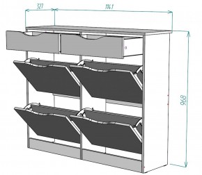 Обувница W26 (Графит) в Среднеуральске - sredneuralsk.mebel-e96.ru