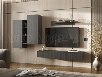 Стенка Оскар комп.2 графит (Миф) в Среднеуральске - sredneuralsk.mebel-e96.ru