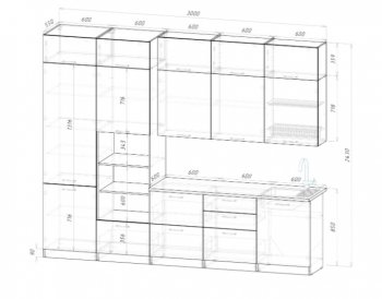 Кухонный гарнитур Парма 3000 мм (Герда) в Среднеуральске - sredneuralsk.mebel-e96.ru