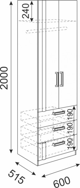 Шкаф с ящиками Волкер М4 (Риннер) в Среднеуральске - sredneuralsk.mebel-e96.ru