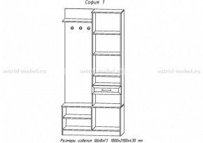 Прихожая София 1 (АстридМ) в Среднеуральске - sredneuralsk.mebel-e96.ru