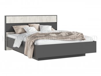 Кровать парящая Роджина с подсветкой, графит/крафт белый (Миф) в Среднеуральске - sredneuralsk.mebel-e96.ru