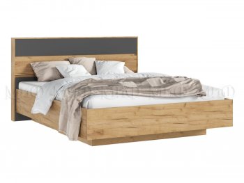 Кровать парящая Роджина с подсветкой, крафт/графит (Миф) в Среднеуральске - sredneuralsk.mebel-e96.ru