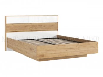 Кровать парящая Роджина с подсветкой, крафт/белый (Миф) в Среднеуральске - sredneuralsk.mebel-e96.ru