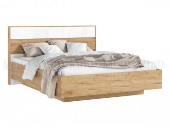 Кровать парящая Роджина с подсветкой, крафт/белый (Миф) в Среднеуральске - sredneuralsk.mebel-e96.ru