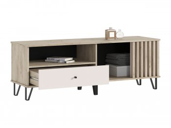 Тумба ТВ (1500) Роджина крафт серый/кашемир (Миф) в Среднеуральске - sredneuralsk.mebel-e96.ru