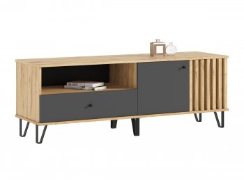 Тумба ТВ (1500) Роджина крафт/графит (Миф) в Среднеуральске - sredneuralsk.mebel-e96.ru