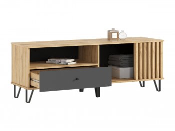 Тумба ТВ (1500) Роджина крафт/графит (Миф) в Среднеуральске - sredneuralsk.mebel-e96.ru