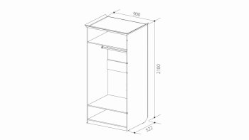 Шкаф 900 мм 2х дверный для платья ШиК-2 (Уголок Школьника 2) в Среднеуральске - sredneuralsk.mebel-e96.ru