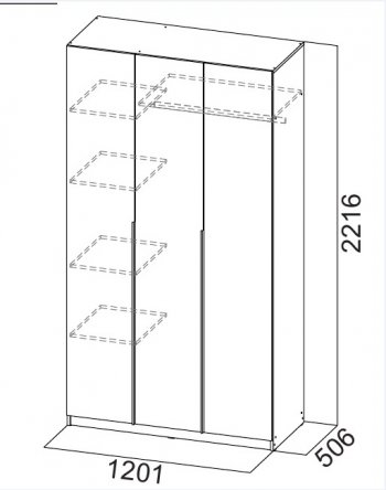 Шкаф 1200 мм ШК-5 с антресолью графит (СВ) в Среднеуральске - sredneuralsk.mebel-e96.ru