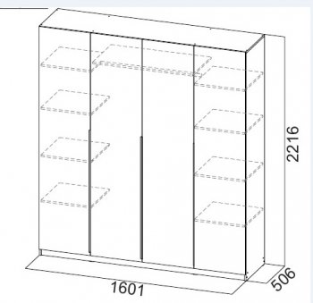 Шкаф 1600 мм ШК-5 графит (СВ) в Среднеуральске - sredneuralsk.mebel-e96.ru