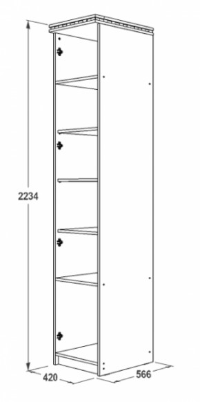 Шкаф 1-но дверный для белья Ольга-13 в Среднеуральске - sredneuralsk.mebel-e96.ru