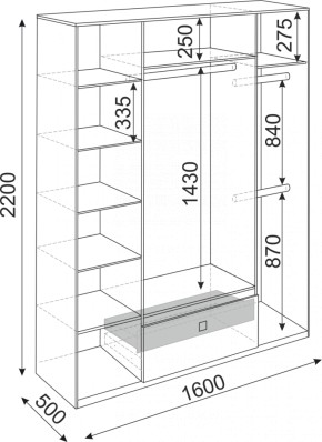 Шкаф 4-х створчатый Глэдис 1600 (модуль 24) в Среднеуральске - sredneuralsk.mebel-e96.ru